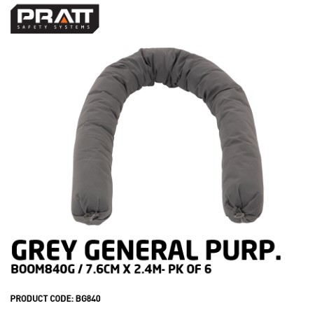 PRATT GREY GENERAL PURP BOOM 840G - 7.6CM X 2.4M - PACK OF 6